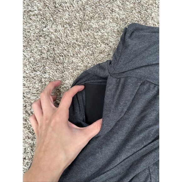 Athleta Wrap Front Lounge Yoga Pant Gray Draped Leg Slits Relaxed Fit XS Stretch - Picture 10 of 12